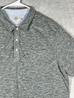 Faherty Brand Polo Shirt Mens XXL Gray Heather Short Sleeve Soft Casual